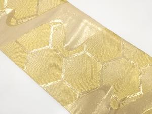 流水に亀甲繋ぎ模様織り出し　袋帯